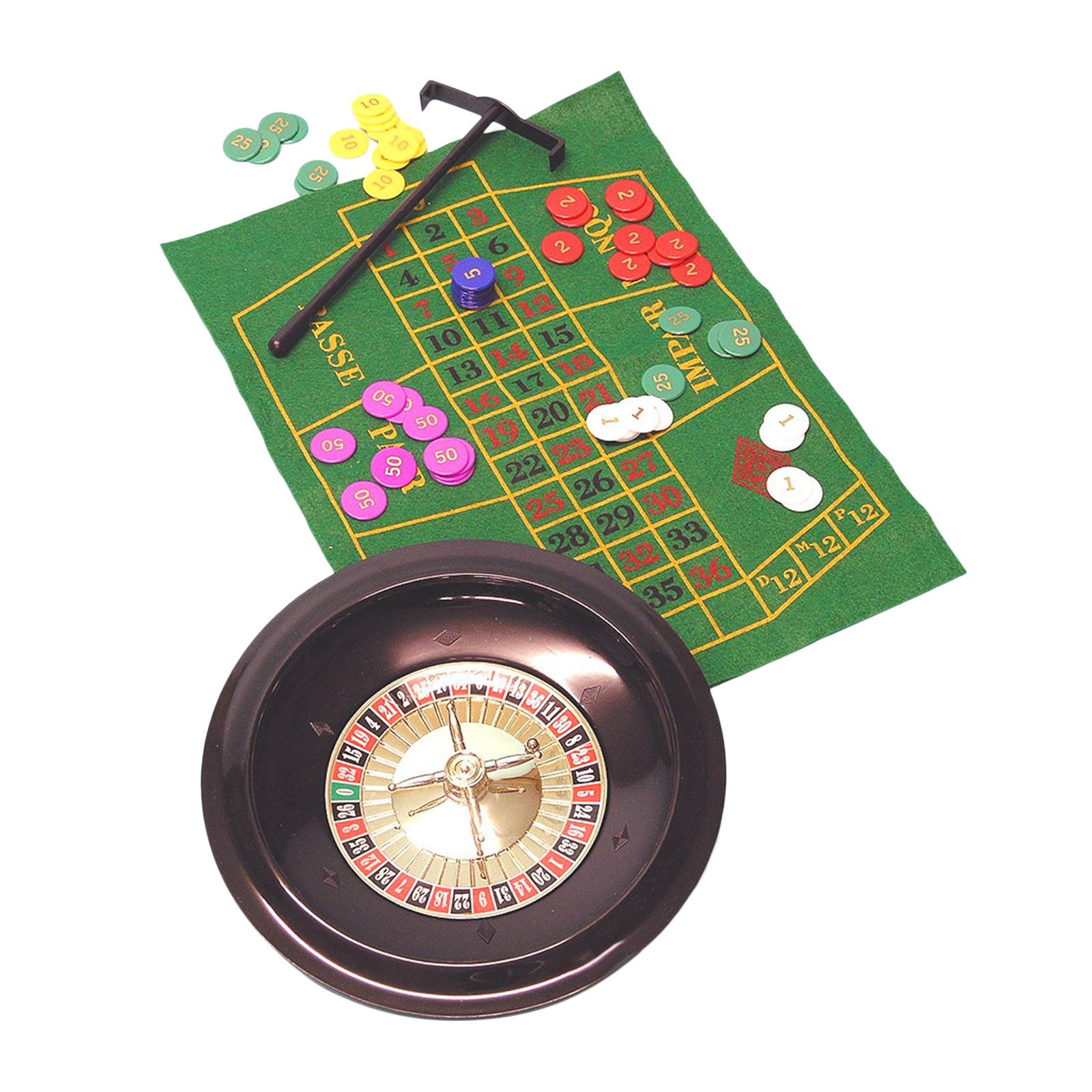 Board Game With Chips - 10 Inches Roulette Wheel with 100