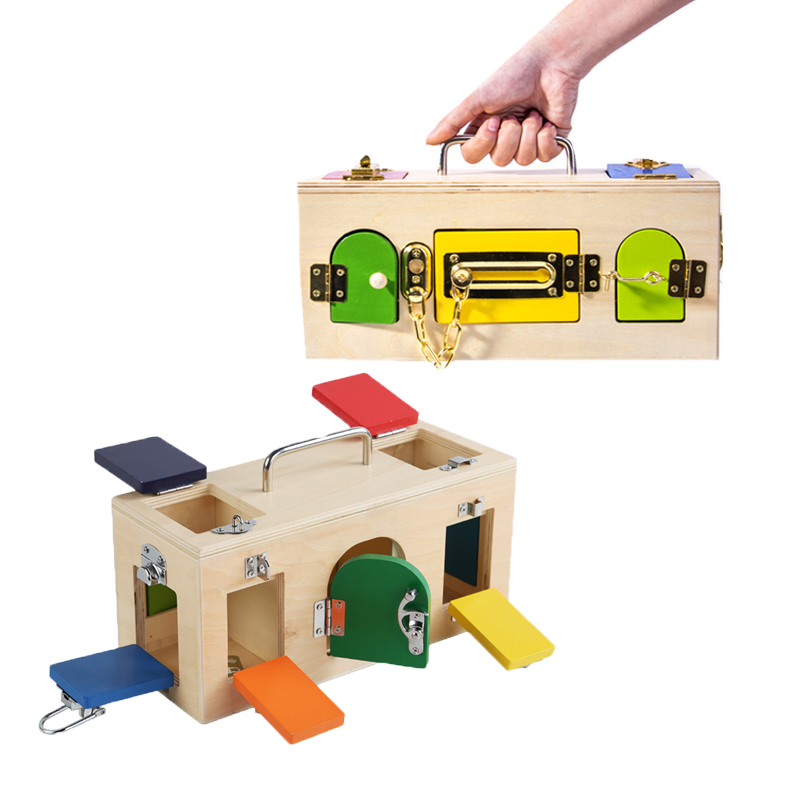 Board Game China - Montessori Lock Box Toy Wooden Activity