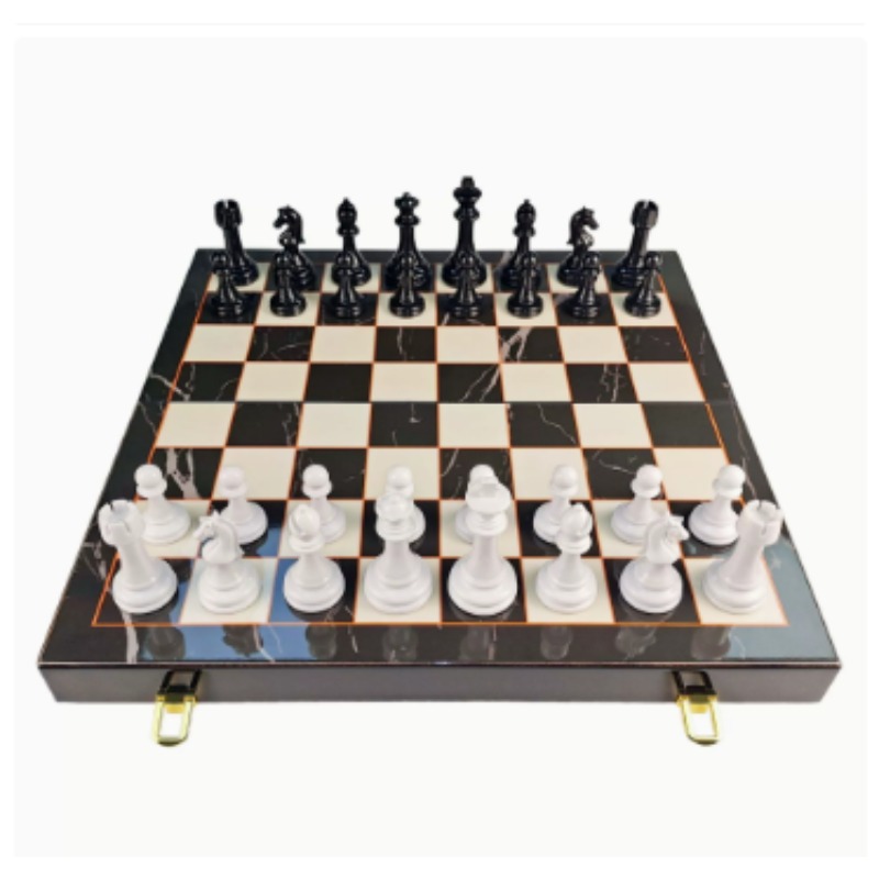 Board Game Family - High-End Solid Wood Marble Pattern Chess