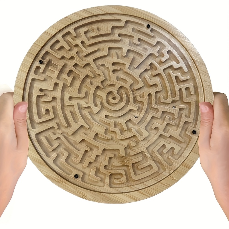 Board Game Qwirkle - Circular wooden maze game, bamboo balance