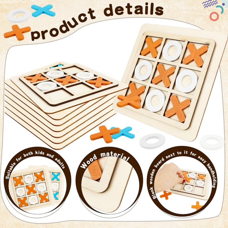 Wooden Tic Tac Toe Games Puzzl - Board Game Family review and price