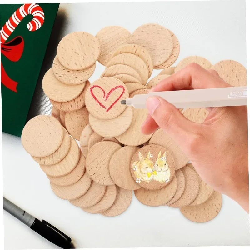 50PCS Round Unfinished Wood Cu - Board Game With Chips review and price